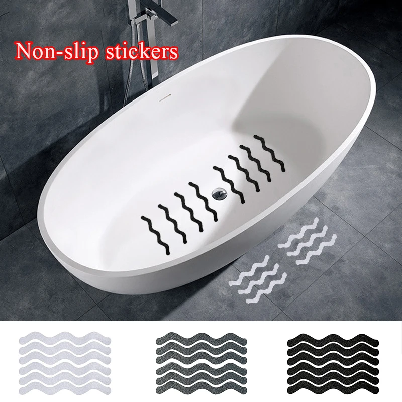 12pcs Anti Slip Strips Shell-shaped Shower Self-Adhesive Stickers Non Slip  Bath Safety Strips Bathtub