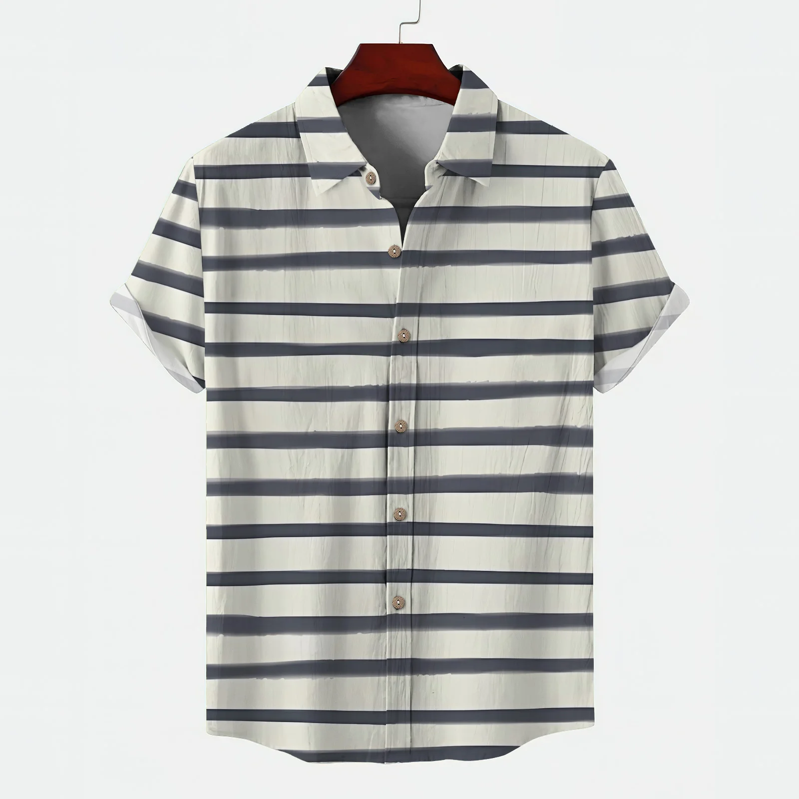 

Рубашка мужская с коротким рукавом, Повседневная модная классическая одежда в полоску, льняная и хлопковая одежда, лето