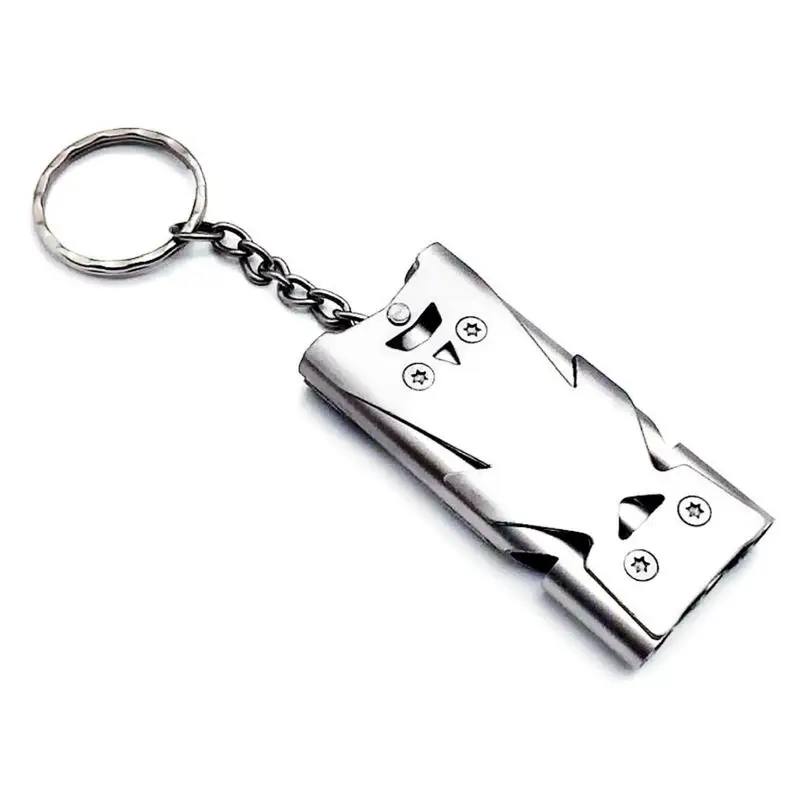

Double Pipe Whistle Pendant Keychain High Decibel Outdoor Survival Emergency Whistle Camping Tool Multifunction Whistle