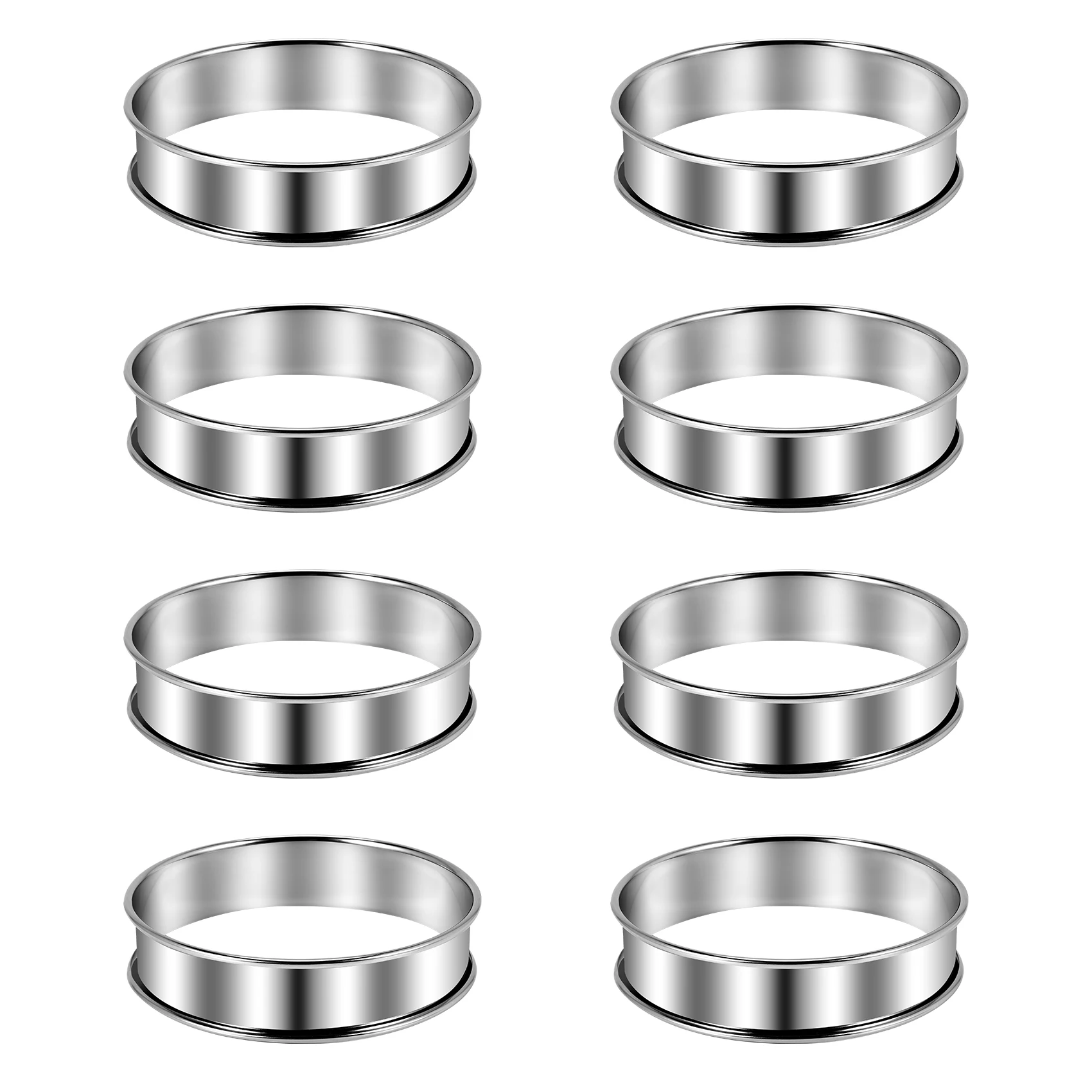 Set 8 Stampi Per Muffin Inglesi In Acciaio Inox Antiaderenti, Diametro 10 Cm - Per Dolci E Pancake