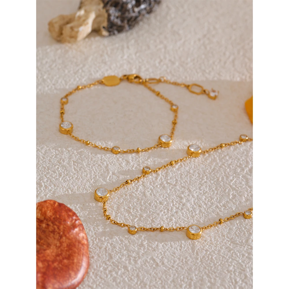 Yhpup AAA Cubic Zirconia Necklace Bracelet