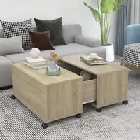 Table basse en chêne Sonoma 75x75x38 cm en bois d'ingénierie 1