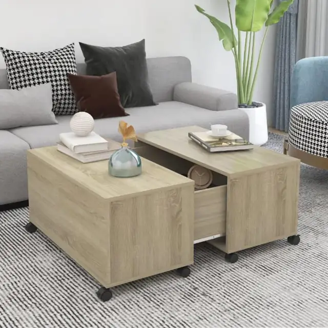 Table basse en chêne Sonoma 75x75x38 cm en bois d'ingénierie 1