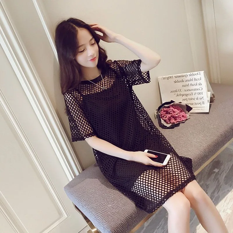 

Loose Women's Dress Mesh Female Dresses Black New in Cheap Casual Elegant Luxury Trendy Chic Pretty Aesthetic Curvy Hot Xxl X G