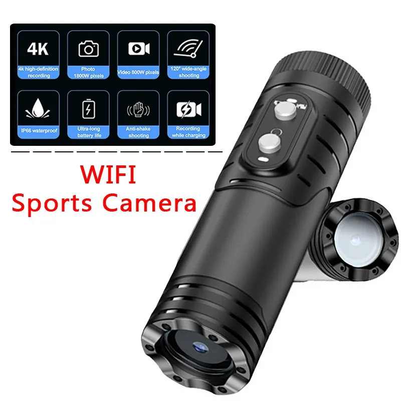 4K Anti-shake WIFI Sports Camera for Mtb Helmet Action Cam Digital Cycling Bicycle Video Helmets Motorcycles Waterproof BodyCam