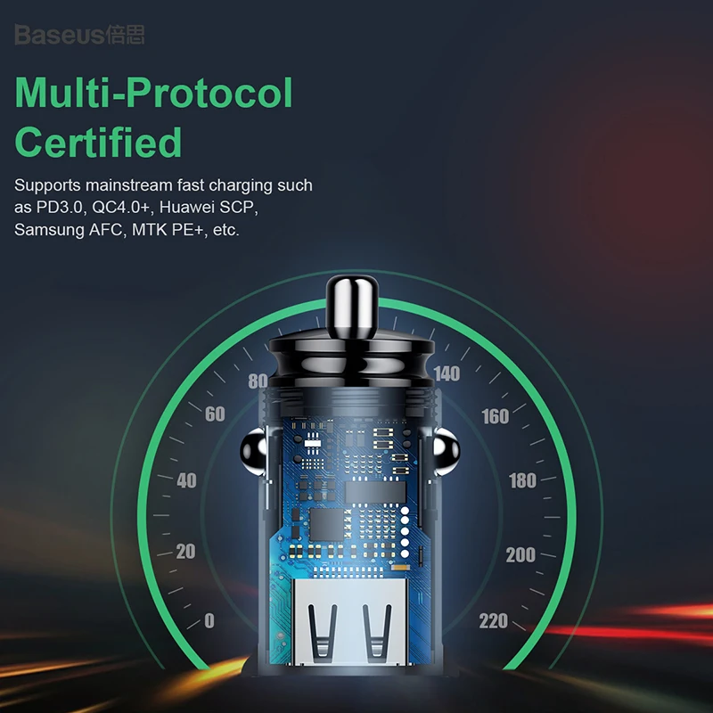 Baseus 30W Dual USB C Car Charger Type C FCP SCP USB PD 3.0 For iPhone 13 14 15 Sumsung Xiaomi Fast Charging Car Phone Charger — view 2