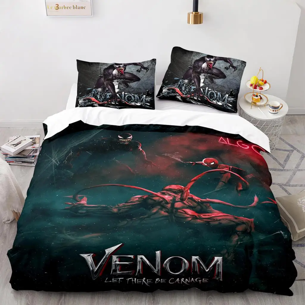 Venom Bedding Set Single Twin Full Queen King Size Alien monster Bed Set Aldult Kid Bedroom Duvetcover Sets 3D Print 011 