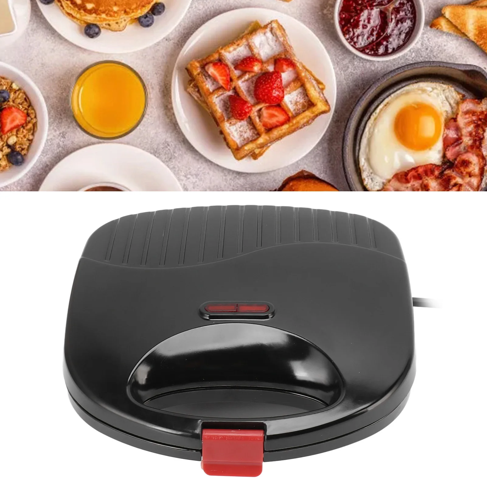 110V Panini Press Grill Nonstick Panini Sandwich Maker Double Sided Indoor Grill Sandwich Toaster for Cooking Baking 750W 2