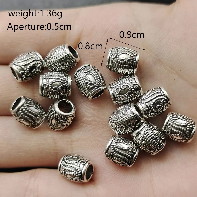 Tibetan Silver Metal Spacer Beads For Jewelry Making Big Hole 8-10mm Loose  Connector Findings Bracelet Necklace DIY Accessories - AliExpress