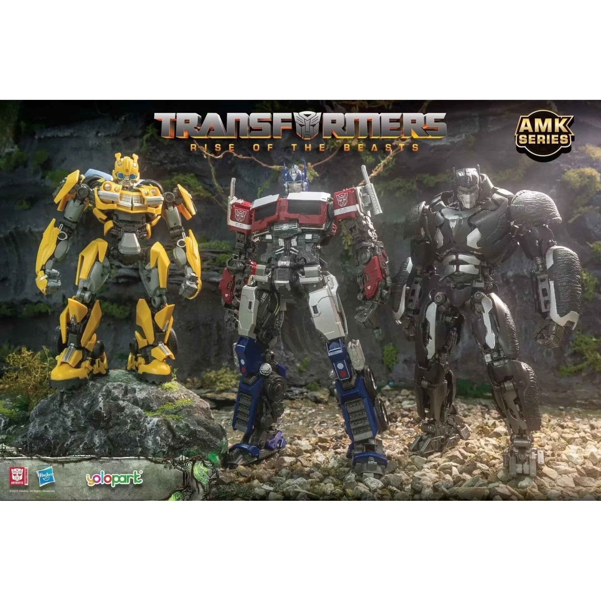 Transformers Rise Of The Belve Amk Series Optimus Primal Optimus Prime Bumblebee Y Yolopark Co-Branded Con Scatola Originale