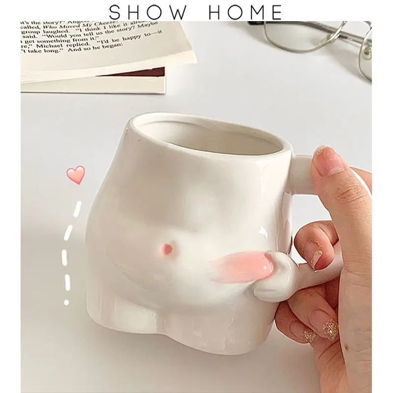 

Kawaii Ceramic Mug Cute Coffee Cup Milk Tea Water Cups Creative Pinch Belly Cup Mug Gift Porcelain Drinking Coffee Mugs