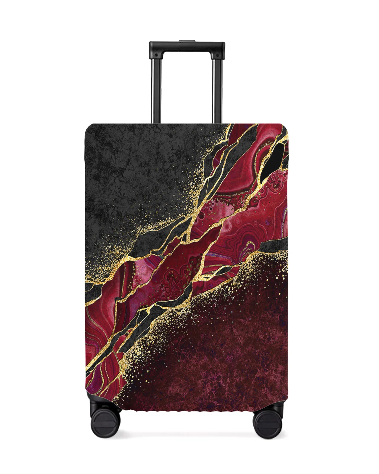 

Abstract Black Marble Red Malachite Travel Luggage Cover Elastic Baggage Cover Suitcase Case Dust Cover Travel Accessories