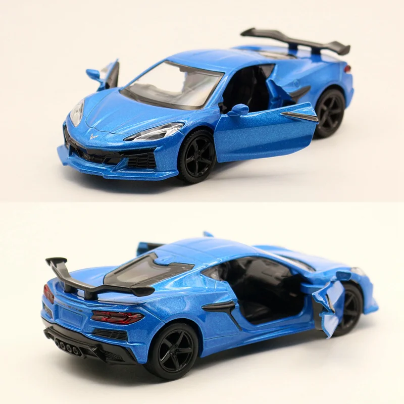 1:36 2023 Chevrolet Corvette Z06 Alloy Sports Car Model Diecast Metal Racing Vehicles Car Model Simulation Collection Kids Gifts 4