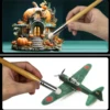 Miniature Paint Brushes Set - Premium Goat Hair Dry Brushes for Model Painting, Domed Drybrush Kit for Scale Models & Miniatures 6