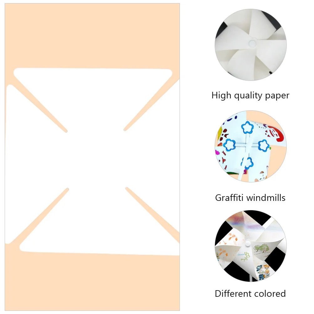Pinwheels Paper Diy Pinwheel Windmill Windmills Kids Blank Craft Toy Wind Graffiti Toys White Painting Garden Crafts Lawn windmill toys garden windmill wind spinner bird repeller pinwheels windmill bird repellent