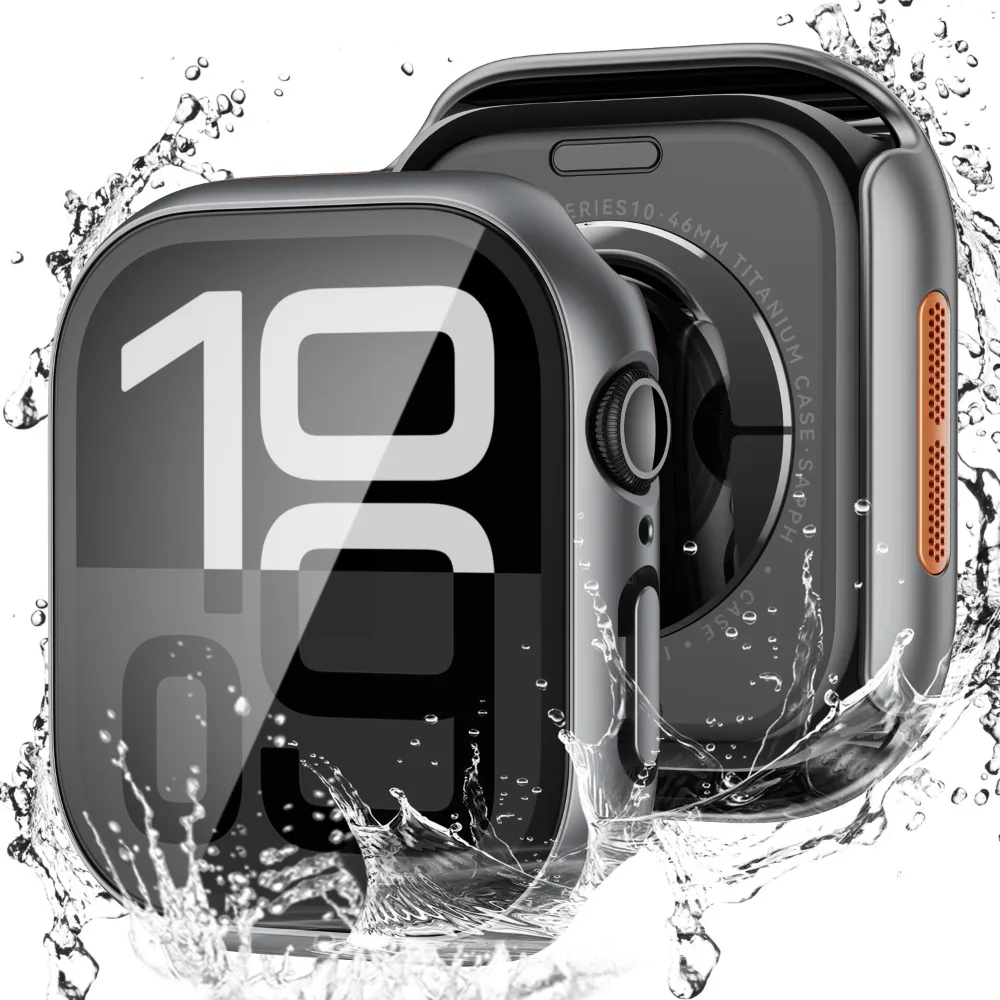 Waterproof Case+Glass for Apple Watch Cover 46mm 42mm 45mm 44 41mm 40mm Hard PC Screen Protector for iWatch 11 10 9 8 7 6 5 4 SE