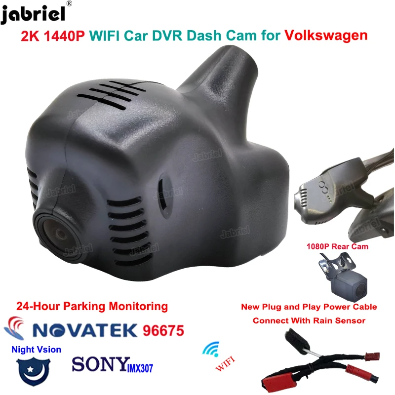 

2K DashCam Car Dvr Dual Camera For VW EOS Polo Touareg Multivan Magotan For Volkswagen VW golf Jetta Arteon Tiguan Passat Touran