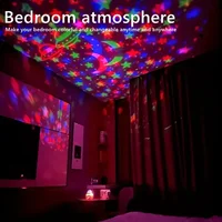 Colorful LED Starry Sky Projector Light Rotating Magic Ball Moon Star Night Light Bedroom Atmosphere Lamp For Home Decoration 4