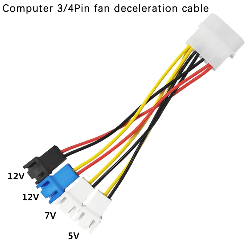 

1 шт. 4-контактный разъем Molex на 3-контактный кабель питания для вентилятора, разъем для компьютерного охлаждения