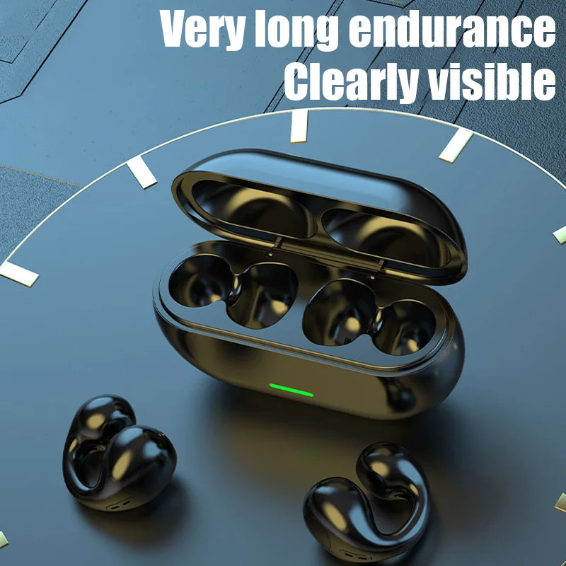 New Wireless Bluetooth 5.3 Earphones Clip-on Headphones Outdoor Sport Headset Touch Control Earbuds for Xiaomi Iphone Samsung
