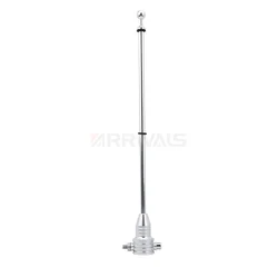 Adjustable Motorcycle Flag Pole Mount Luggage Rack Flag Shelf with Base (Chrome)
