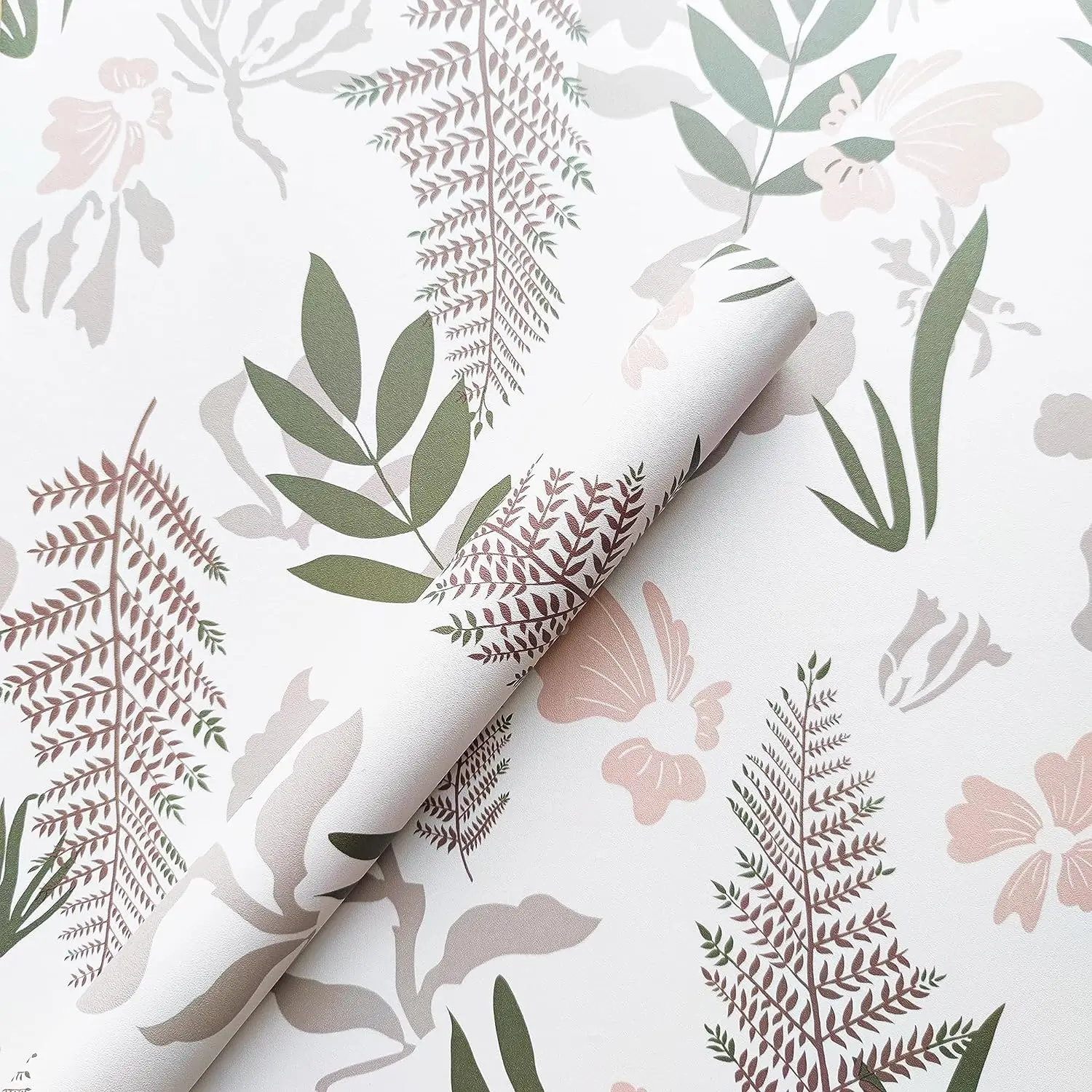 Floral Peel And Stick Wallpaper Modern Leaf Contact Paper Renovação de Roupeiro Auto-adesivo Decoração da Parede do Banheiro