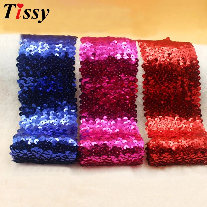 1 Meter Elastic Sequin Trim Lace Ribbon for DIY Crafts and Party Decor