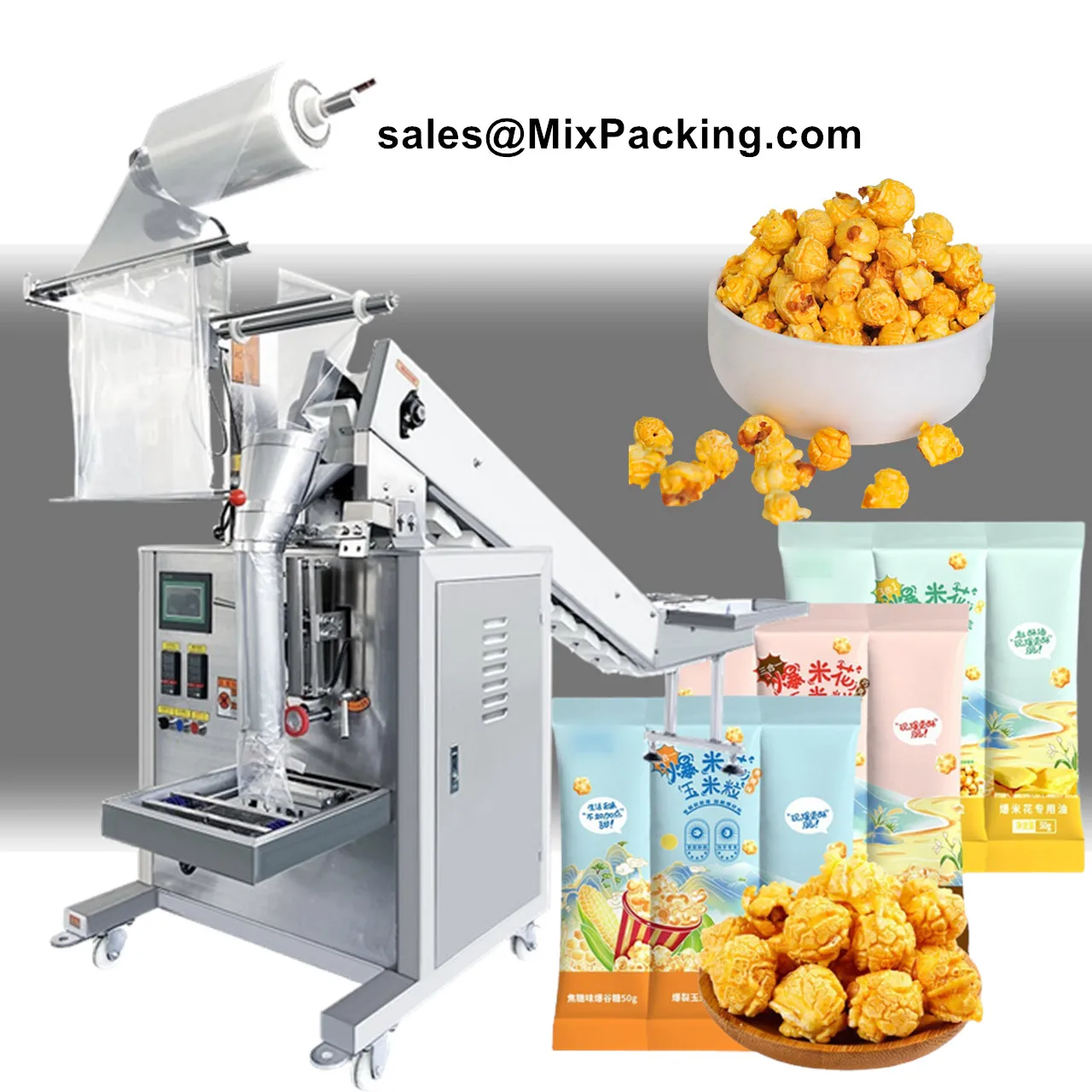 Semi Automatic Vertical Sealing Packing Machine Biscuits Bucket Chain Vertical