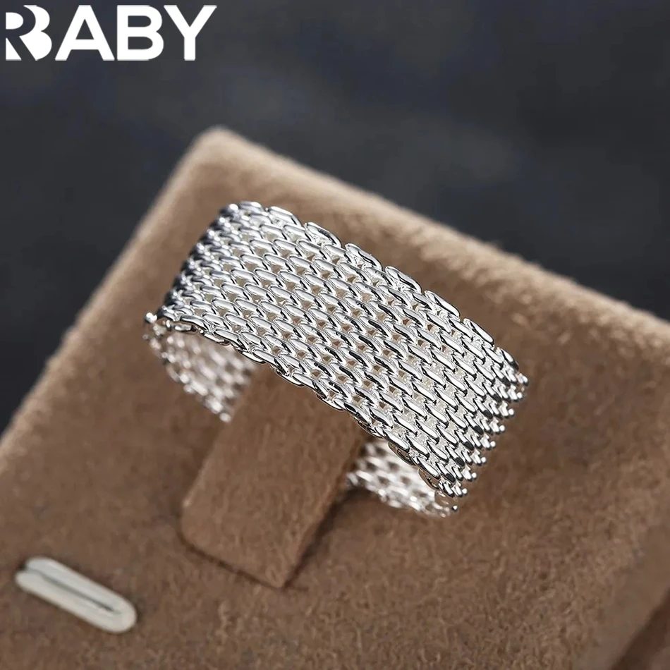 925 Sterling Silver charms Simple Net Rings for Women men Size 6 7 8 9 10 Fashion Wedding gifts silver ring,wedding rings,silver rings