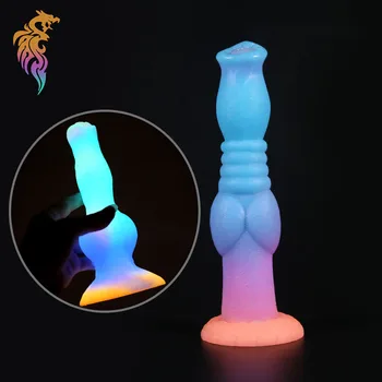 Realistic Luminous Monster Dildo For Women Huge Dick Penis With Suction Cup Female Masturbator Anal Sex Toys For Adults 18 + 2