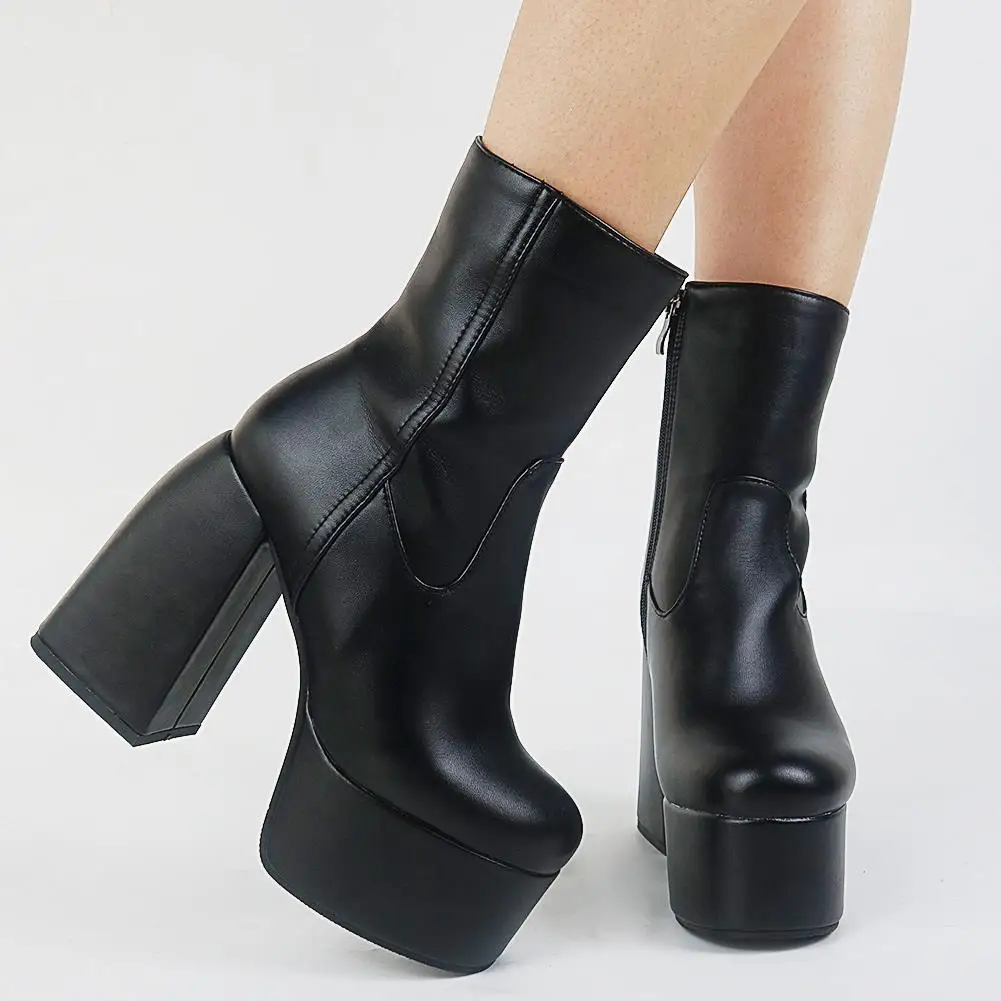 Plus Size 48 Ladies Platform Thigh High Boots Fashion Thick High Heels Over The Knee Boots Women Party Shoes Woman