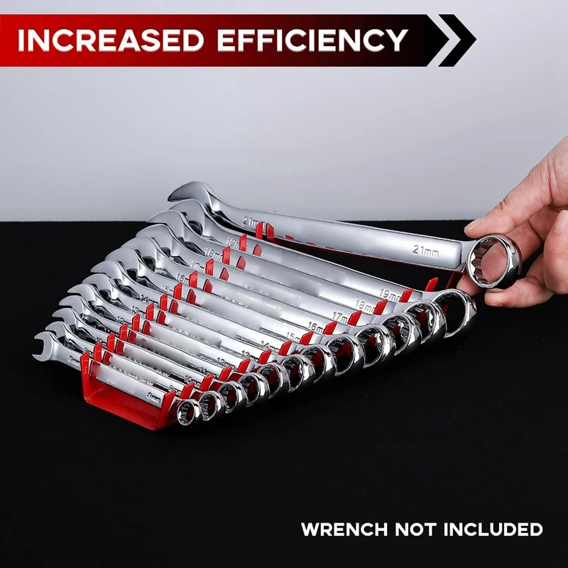 Metal Wrench Organizer Wall-Mounted Storage Solutions for Wrench 2 Piece 1 Red & 1Black