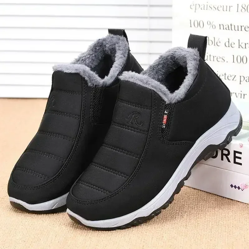 

Fashion Men Snow Boots Warm Fur Winter Shoes For Women Unisex Concise Ankle Boots Waterproof Footwear Fluffy Leisure Work Shoes