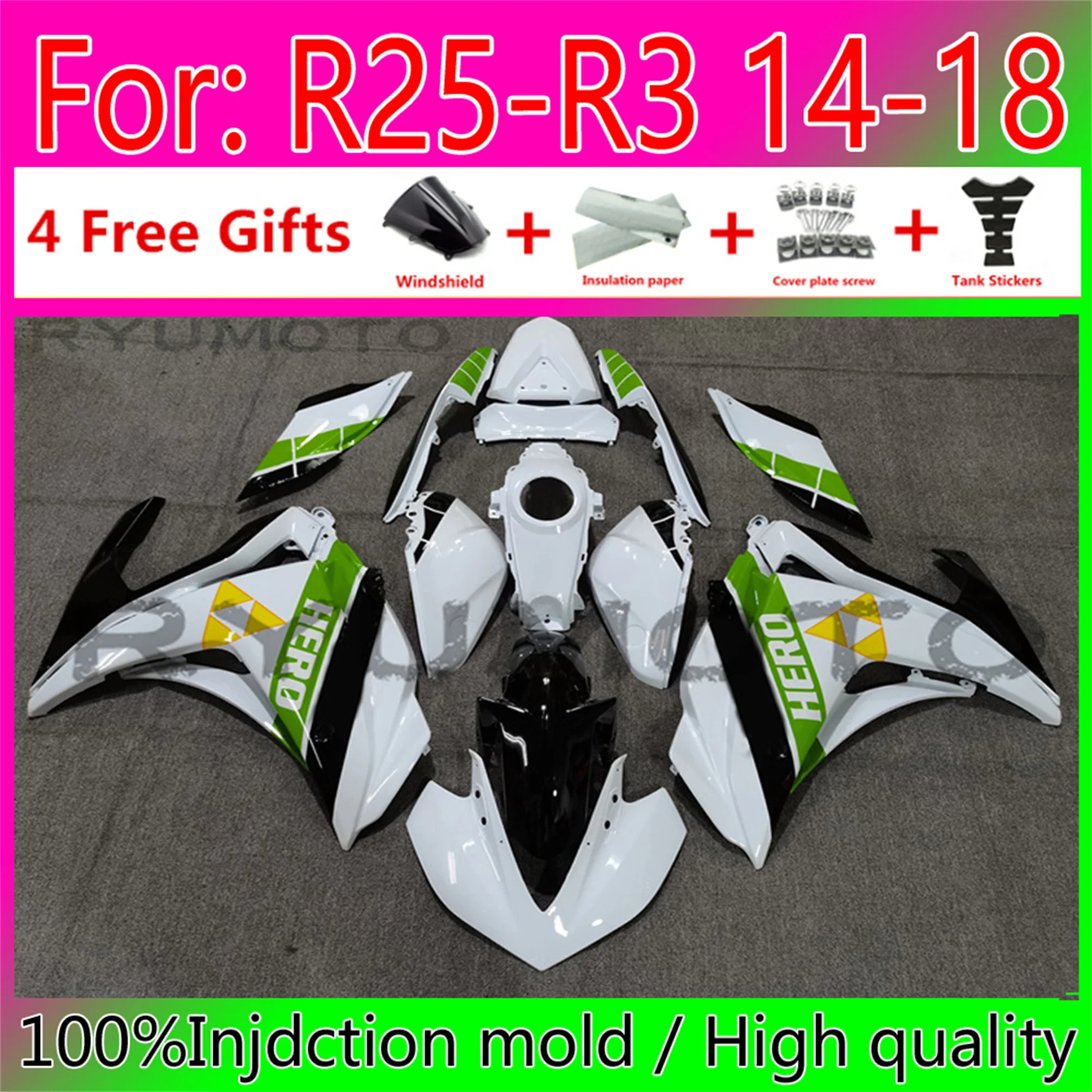 

New ABS Motorcycle Full Fairings Kit Fit For Yamaha YZF R3 2015 2016 2017 2018 YZF R25 15 16 17 18