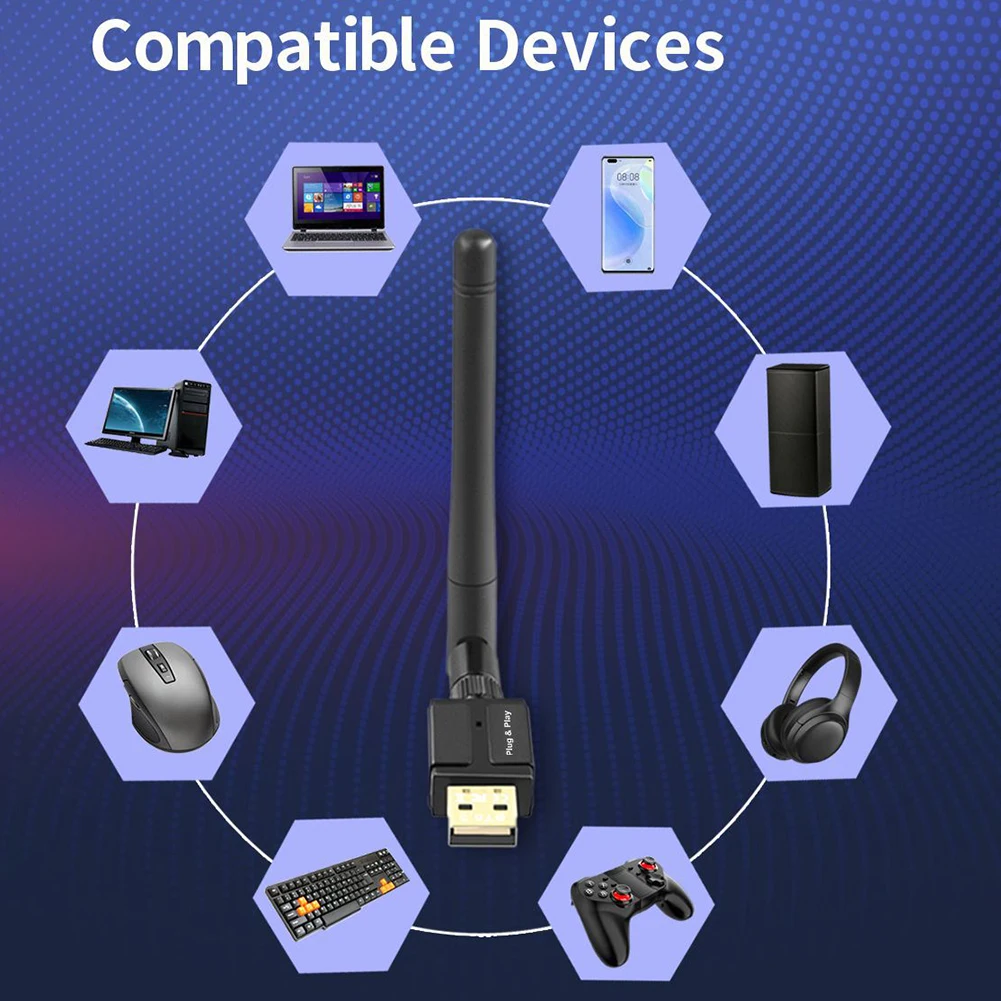 Wireless Adapter 100M Long Range Audio USB Receiver Transmitter 3Mbps Bluetooth 5.3 Dongle for Windows 7/win8.1/win10/11 bluetooth adapter bluetooth audio receiver bluetooth transceiver adapter audio adapter wireless usb adapter