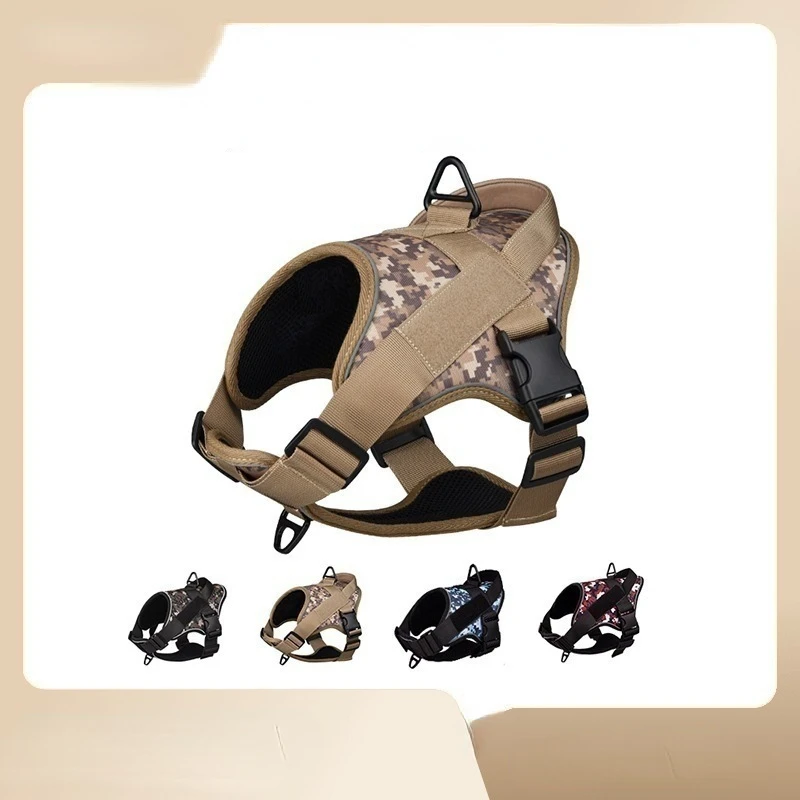 

Pet Supplies Large Dog Vest Style Harness Fashion Print Tactical Pet Harness Comfortable Breathable Dog Harness and Leash Set