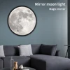 Makeup Mirror Round Cosmetic Mirror with Night Lamp Bedroom LED Night Light Makeup Supplies, Moon, 25cm 2
