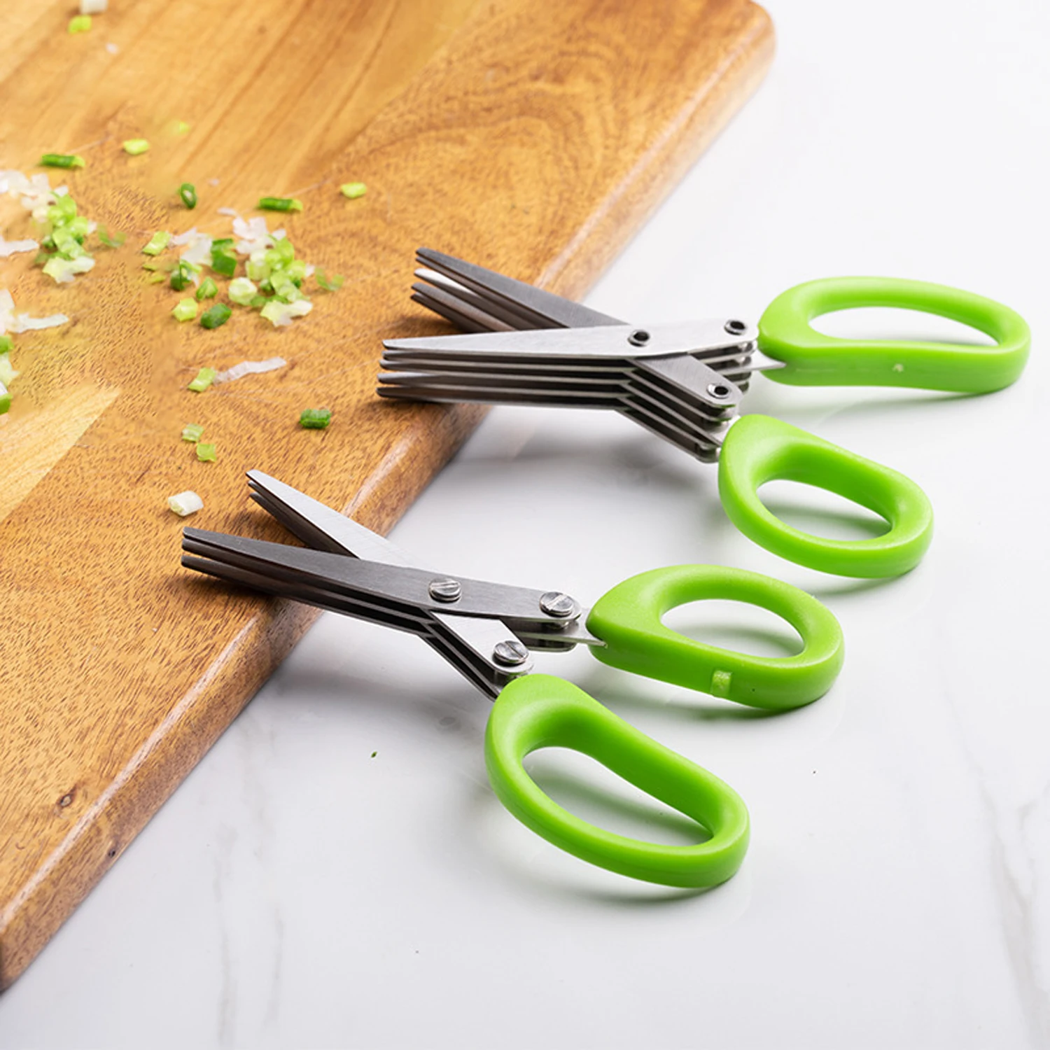1 шт. Багатофункціональні кухонні ножиці 3/5-шарові з нержавіючої сталі, інструмент для приготування їжі з подрібненим перцем, нарізаним зеленем