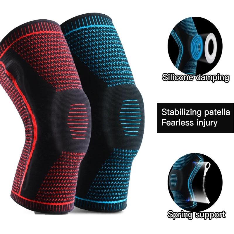 1 PC Knee Pads Strap Patella Medial Support Meniscus Silicone Compression Protection Sport Knee Braces Basketball Running Prot