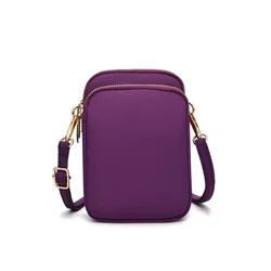 Stylish Crossbody Zipper Shoulder Bag - Multifunctional Handbag & Wristlet Purse with Sports Wallet Functionality (Dark purple)
