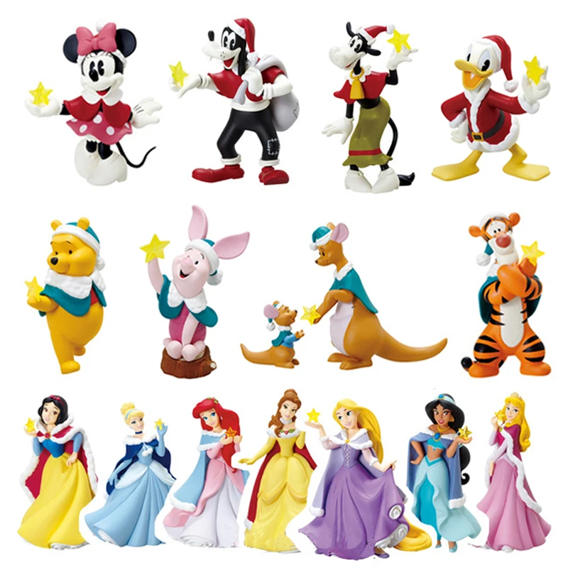 

Disney Lilo &Stitch Mickey Minnie Figuras Anime Decoration Collectible Model Toys Accessories Christmas Tree Ornament Toys Kawai