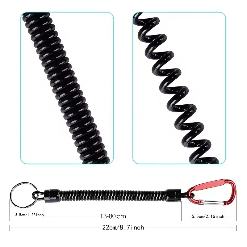 22cm Practical Fishing Hanging Rope Extendable Hand Rope Extendable Spring Climbing Buckle Fishing Rope Rope Fishing Tool