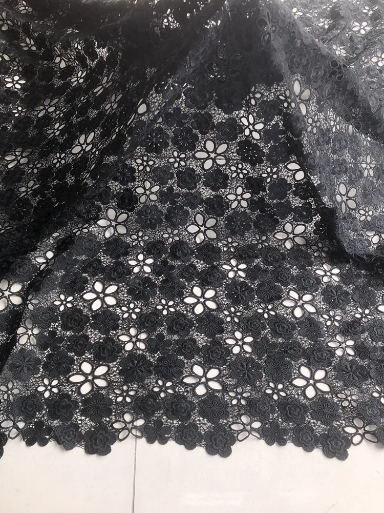 African Lace Fabric High Quality Lace Water Soluble Embroidered Fashion Soft Fabric 5 Yards lace fabric african wax fabric