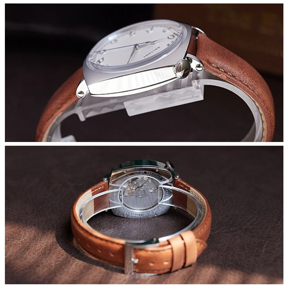 Vintage Automatik uhr Männer Retro 1921 quadratische Kleid Uhren  