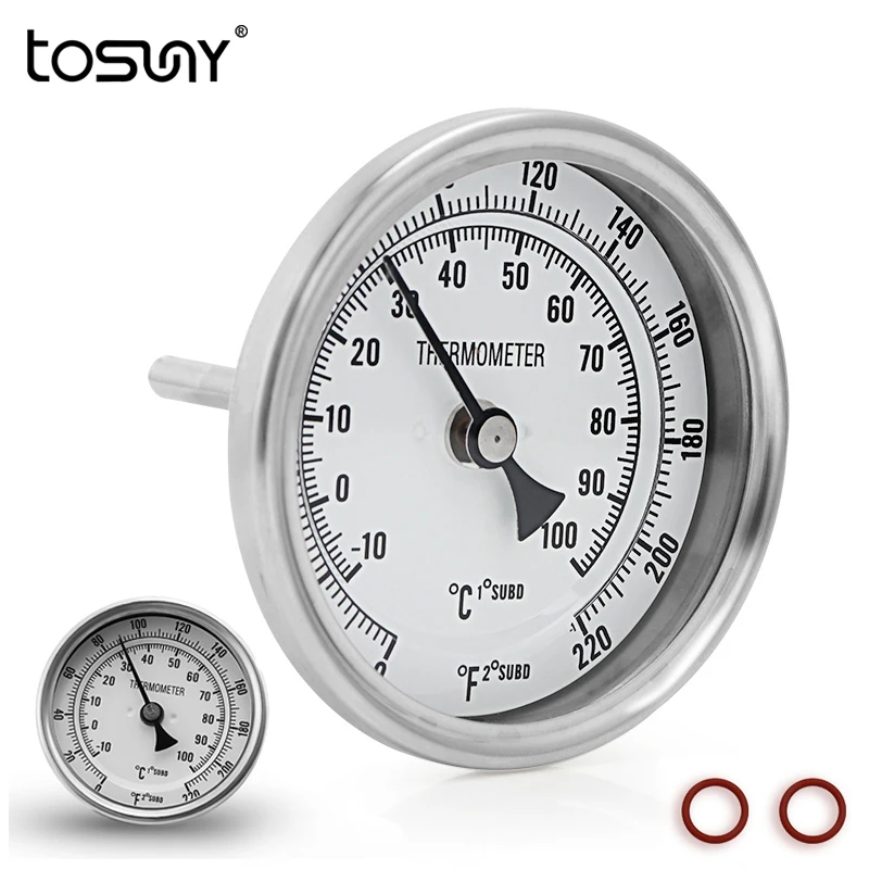 Weldless Dial thermometer kit 3"Face & 2"Probe Household 1/2"MNPT 0~220F degree Home Brewing Beer Making Accessories