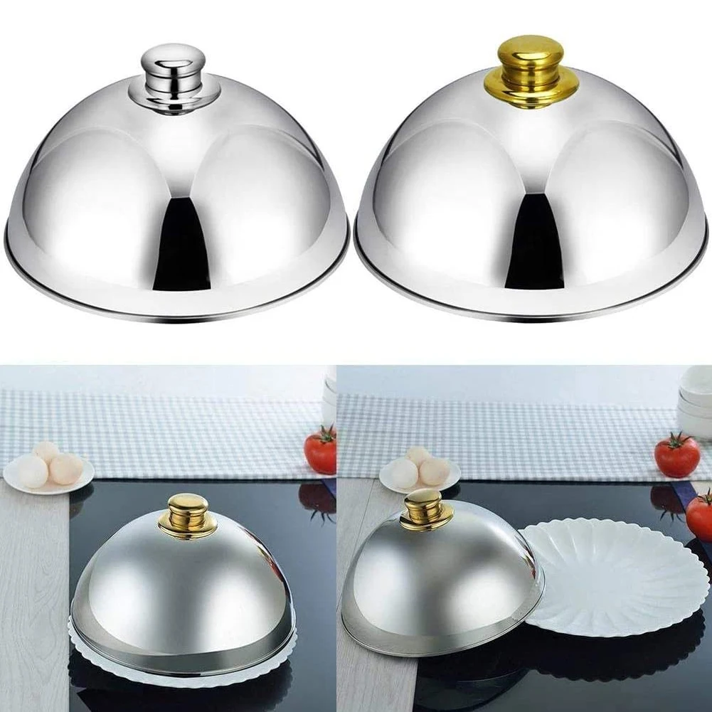 Cloche Food Cover Stainless Steel Cloche Food Cover Dome Serving Plate Dish Dining Dinner for Home Kitchen Restaurant Cafe food cover