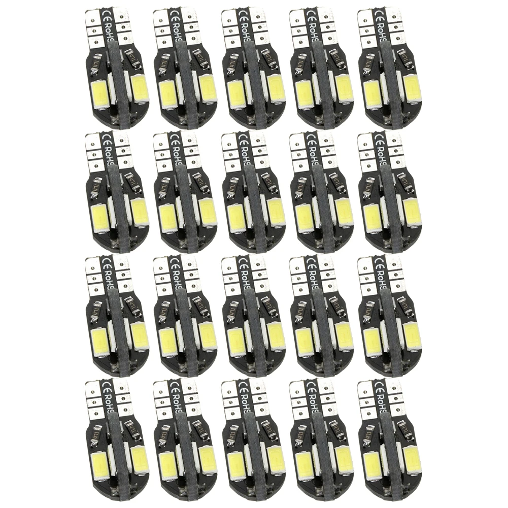 

Brand New T10 Lamp Beads White Light 12V-24V DC 20* 5W 6000K 800LM Accessories Black Shell Interior Replacement