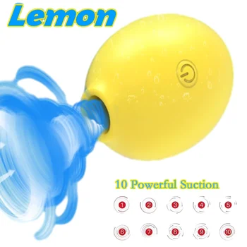 Lemon-Sex Toys Sucking Vibrator for Women Vacuum Suction Clitoris Stimulator 10 Power Female Oral Nipple Clit Vibrating Sucker