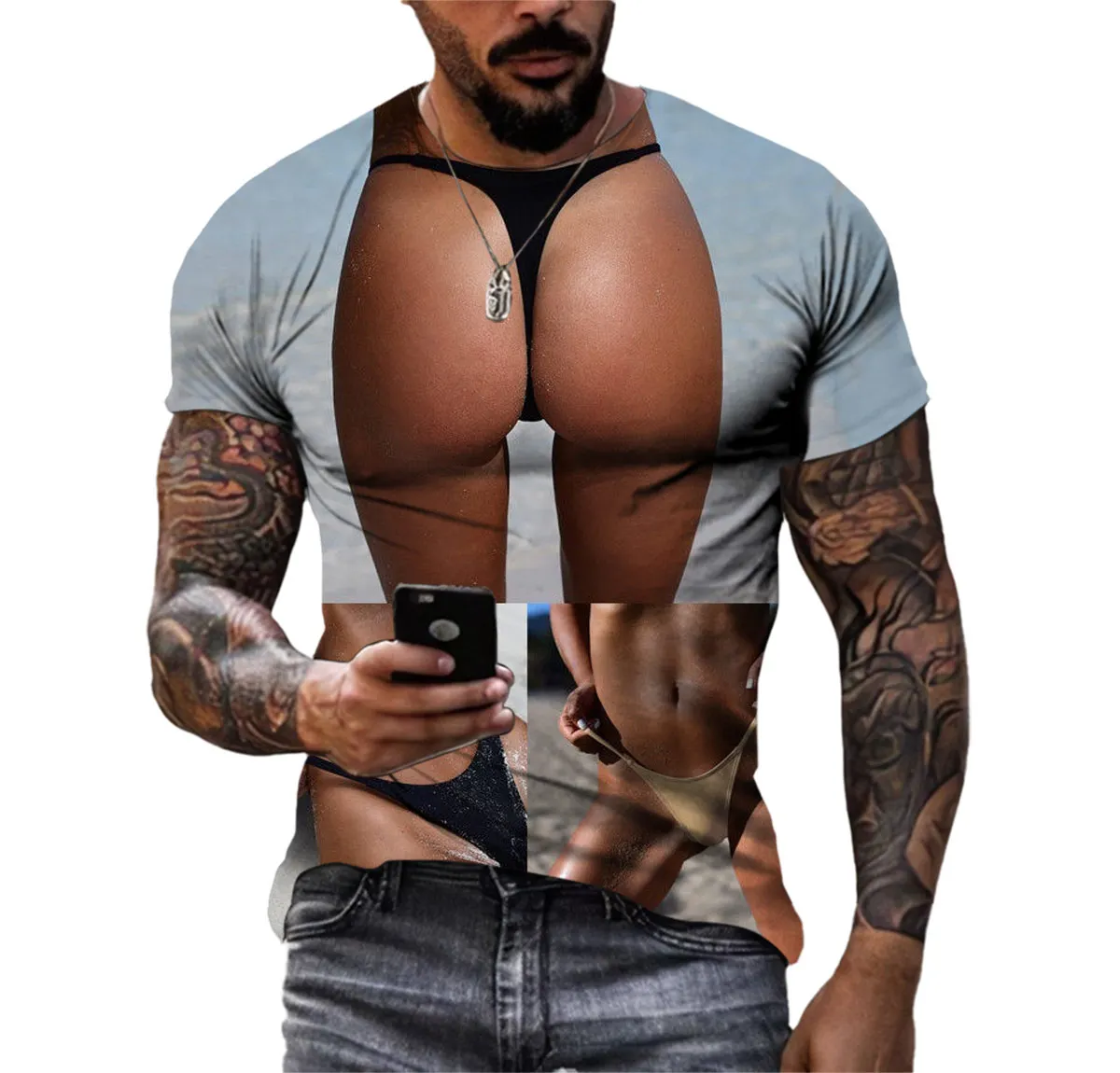 

Hip Hop Funny Summer Man T-shirt Bikini Girl Street Alternative Fashion Personality Large Size High Quality O Neck 3d Print Top