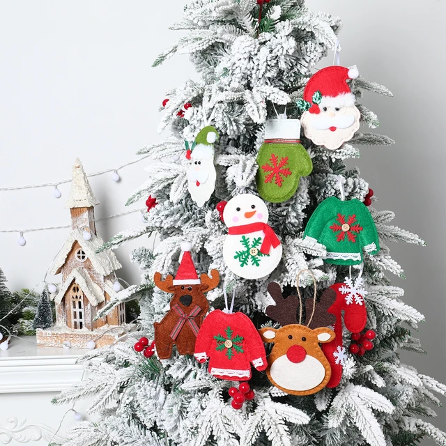 Christmas Tree Decorations Ornaments Snowman Santa Doll Hang Xmas Hanging  Decoration Ornament Themed Mini Retro Indoor Outdoor 2023 for Christmas  Tree
